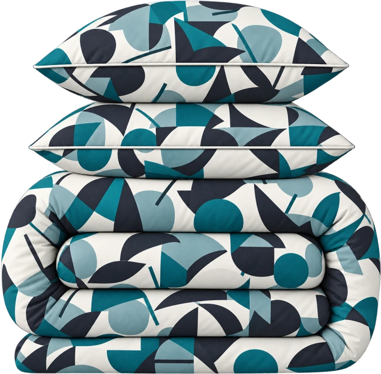 Stos pościeli w geometryczne wzory.png